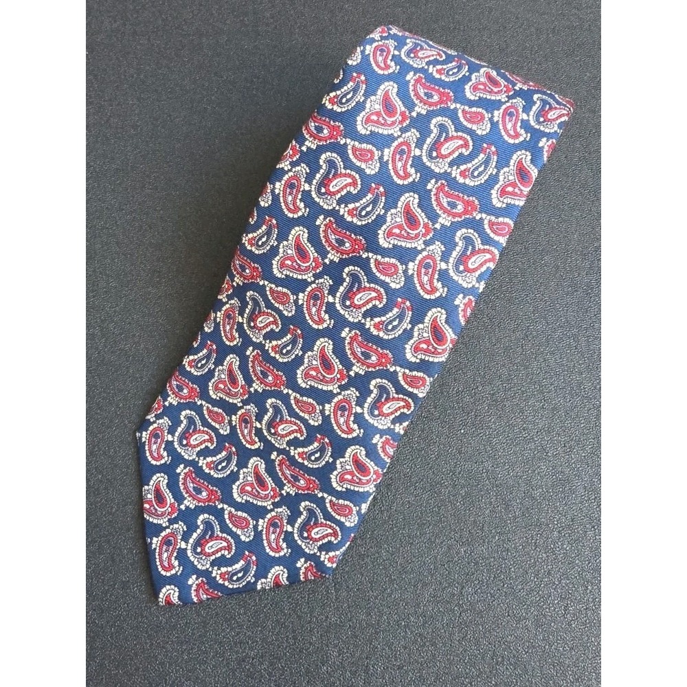 Liberty of London Necktie Mens Classic BLUE Paisley Silk Heritage VTG Tie USA